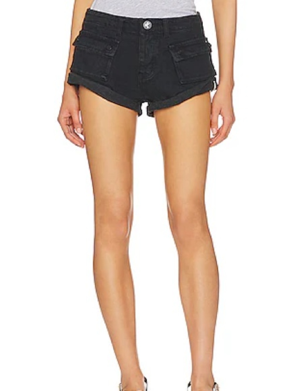 BRAND NEW One Teaspoon Cadet Bandits Low Waist Denim Short in Fox black